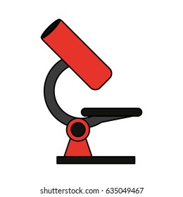 color image cartoon red microscope science tool