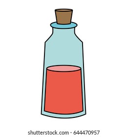 color image cartoon small glass bottle essential oil for spa massage