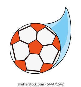 color image cartoon soccer ball with speed