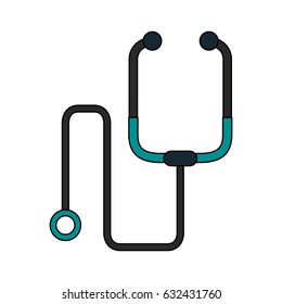 color image cartoon stethoscope medical with auriculars