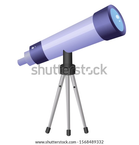Color image of cartoon telescope on white background. Space and astronomy. Vector illustration for kids. Сток-фото © 