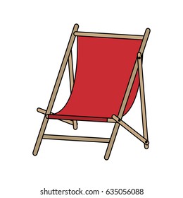 color image cartoon wooden chair for beach