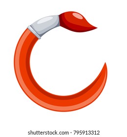 Color image of different brushes in different poses. Vector illustration brushes on a white background.