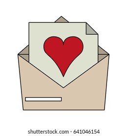 color image envelope mail with heart