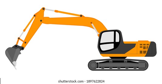 Color image of an excavator. Vector illustration.