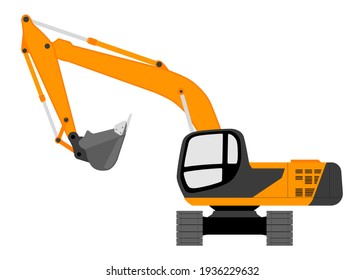 Color image of an excavator. Vector illustration.