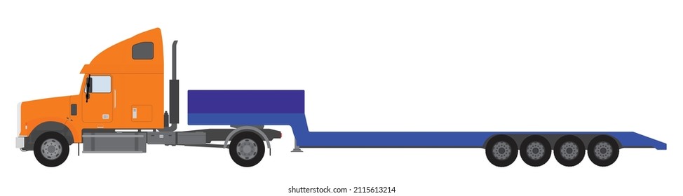 Color image of a freight road train. Vector illustration.