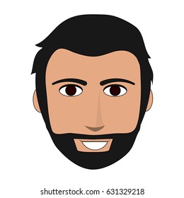 color image front face man with beard and moustache