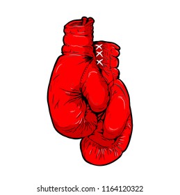 color image of gloves for boxing on a transparent background