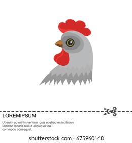 Color image. Head of chicken