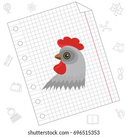 Color image. Head of chicken