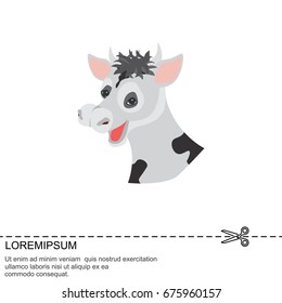 Color image. The head of a cow