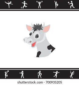Color image. The head of a cow