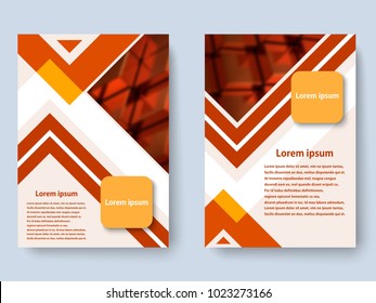 Color image of horizontal banners with a blurred background with gold cubes. Vector illustration