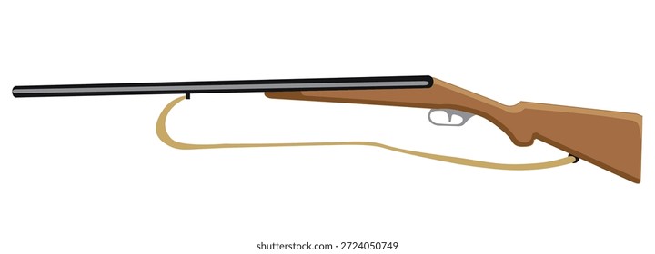 Color image of a hunting rifle. Vector flat illustration.