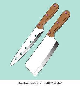 color image kitchen knives