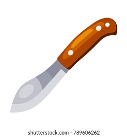 Color image of the knife. Vector illustration of a simple knife in Cartoon style on a white background.