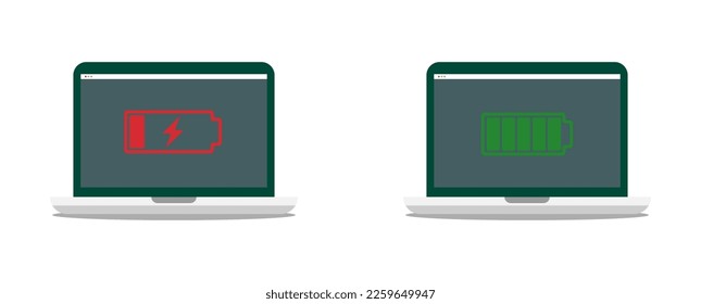 Color image of laptop. Vector illustration