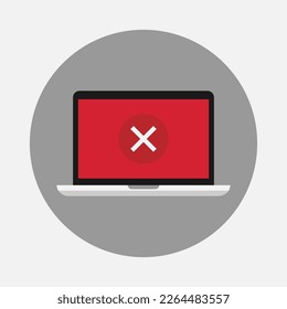 Color image of laptop. Vector illustration