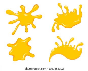 Color image of a liquid honey on a white background. Sweet liquid honey syrup delicious food. Vector illustration