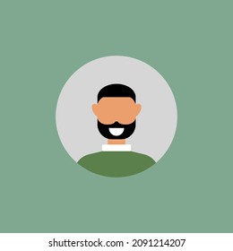 Imagen de color de un hombre sobre un fondo gris, ilustración vectorial