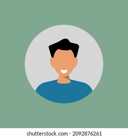 Imagen de color de un hombre sobre un fondo gris, ilustración vectorial