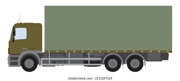 Color image of a military truck. Vector illustration.