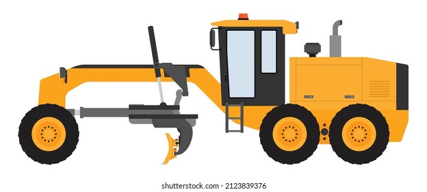 Color image of a motor grader. Vector illustration.