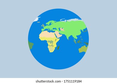 Color image of the planet Earth, emblem. logo, vector illustration
