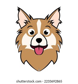 color image of puppy dog head. Good use for symbol, mascot, icon, avatar, tattoo, T Shirt design, logo or any design