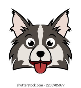 color image of puppy dog head. Good use for symbol, mascot, icon, avatar, tattoo, T Shirt design, logo or any design
