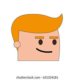 color image side view face cartoon guy with expression of satisfaction