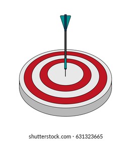 color image top view target with arrow