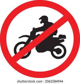 Color image of traffic sign prohibiting riding motorcycles through