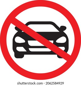 Color image of traffic signs prohibiting all types of vehicles entering the road where the sign is installed