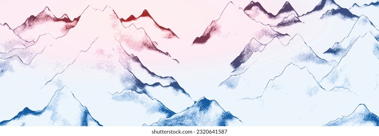 Color imitation mountain scenery, natural background, banner