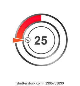 Color indicator from percentage. Vector Illustration.