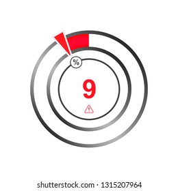 Color indicator from percentage. Vector Illustration.