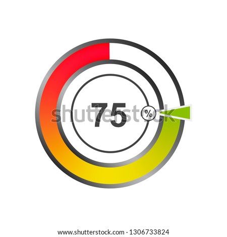 Color indicator from percentage. Vector Illustration.