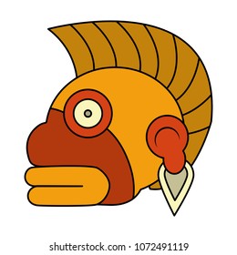 color indigenous ozamatli native culture symbol