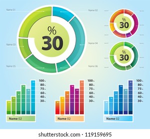 Color Info graphic Elements on blue background