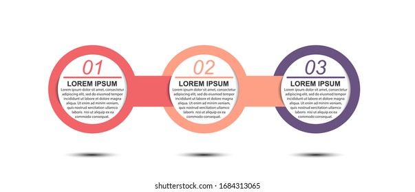 Color infographic for 3 steps, stage or level to illustrate a business plan, reporting, development concept. Simple design, stock vector illustration.