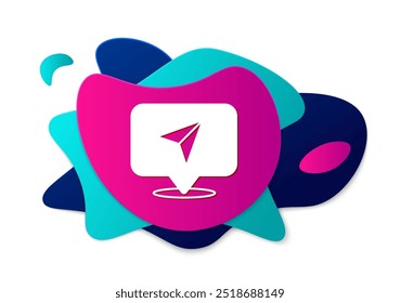 Color Infographic of city map navigation icon isolated on white background. Interface concept design. Geolocation concept. Abstract banner with liquid shapes. Vector