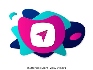 Color Infographic of city map navigation icon isolated on white background. Interface concept design. Geolocation concept. Abstract banner with liquid shapes. Vector