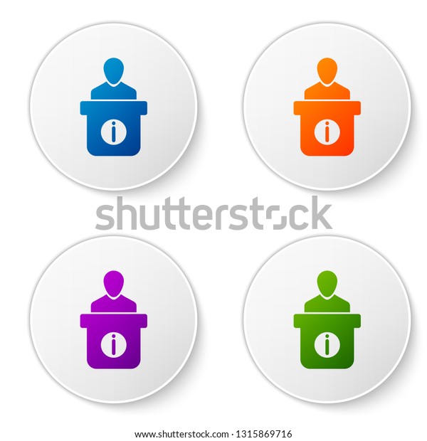 Color Information Desk Icon Isolated On Stock Vector Royalty Free