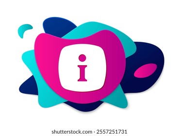 Color Information icon isolated on white background. Abstract banner with liquid shapes. Vector