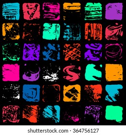 Color ink blots collection of grunge texture vector illustration