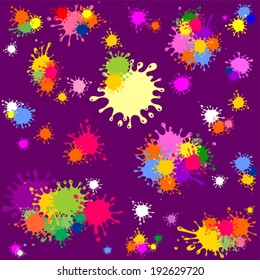Color ink blots seamless background. Vector Illustration 