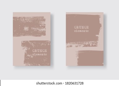 Color ink brush stroke banner on white background. Japanese style. Vector illustration of grunge stains
