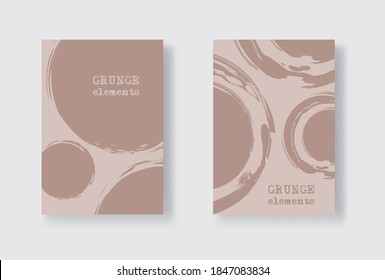 Color ink brush stroke banner on white background. Japanese style. Vector illustration of grunge stains